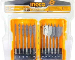 6-32MM BỘ MŨI KHOAN GỖ ĐẦU DẸP 12 CHI TIẾT INGCO AKDL1201