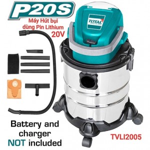 MÁY HÚT BỤI 20L  DÙNG PIN 20V  TOTAL TVLI2005