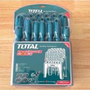 BỘ 26 TUA VÍT  DẸP, BAKE,  SAO, VUÔNG TOTAL THTDC252601