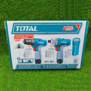 BỘ COMBO MÁY  SIẾT VÍT VÀ MÁY  KHOAN DÙNG PIN  12V TOTAL 12V TKLI1201